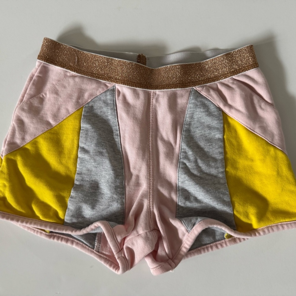 Billieblush Girl’s Pink Glitter Color Block Shorts Size 10